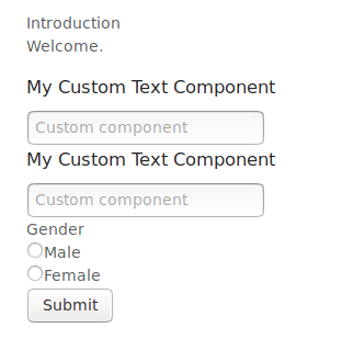 Override text component by type
